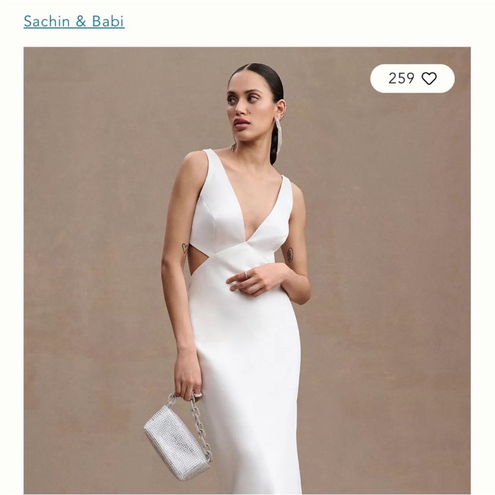 BHLDN Sachin + Babi Sleek White Backless Dress